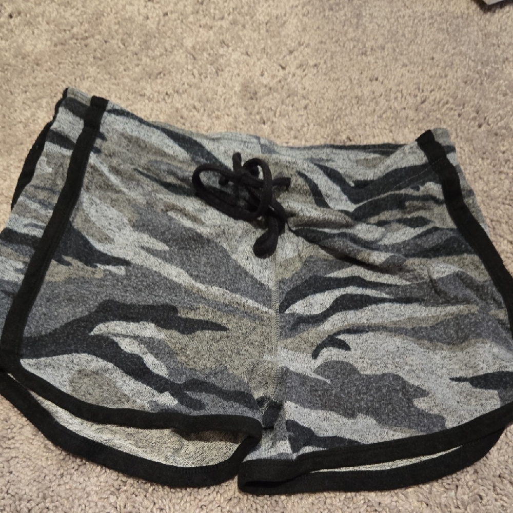 Gray and Black Athletic Camouflage Shorts